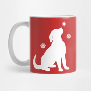 Golden Retriever Puppy with Snowflakes at the Holidays Mug